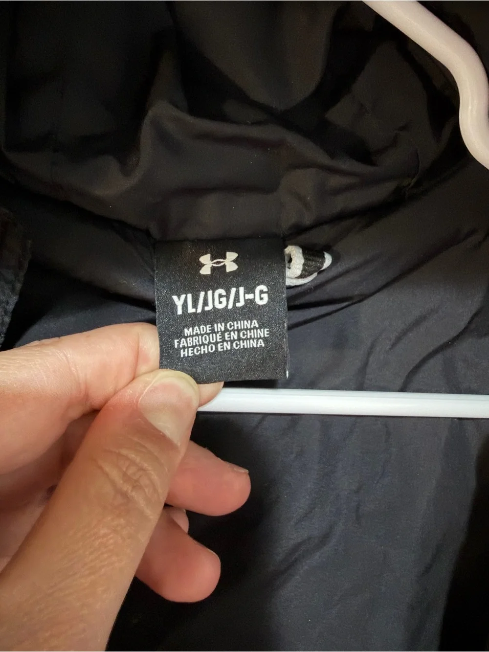 UNDER ARMOUR Girl’s Faux Fur Sherpa Black Fleece Zip-Up Hooded Jacket